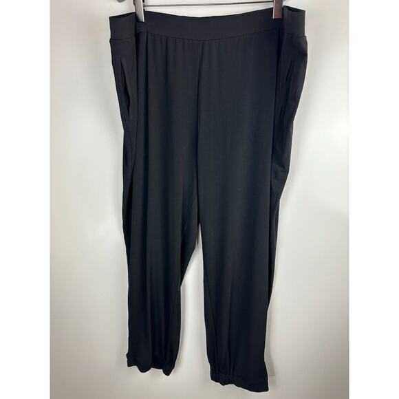 Every Day by Susan Graver Regular Liquid Knit Jogger Black Women's Plus Size 3X - Picture 2 of 12